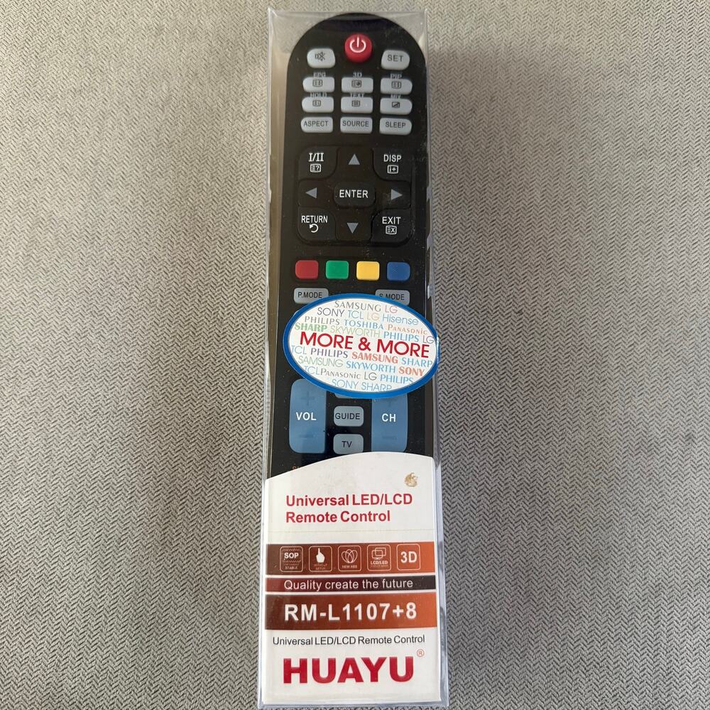 HUAYU RM-L1107+8 Universal LED LCD TV Remote Control New Sealed Multi-Brand